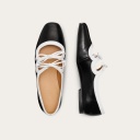 Shirley Ballerina, black & white gloss